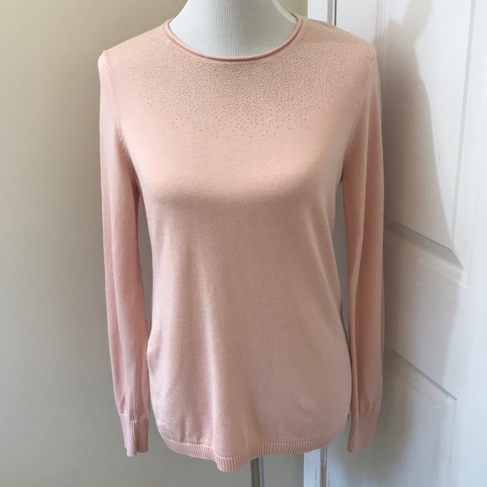 Calvin Klein Long Sleeve Sweater with Rhinestones